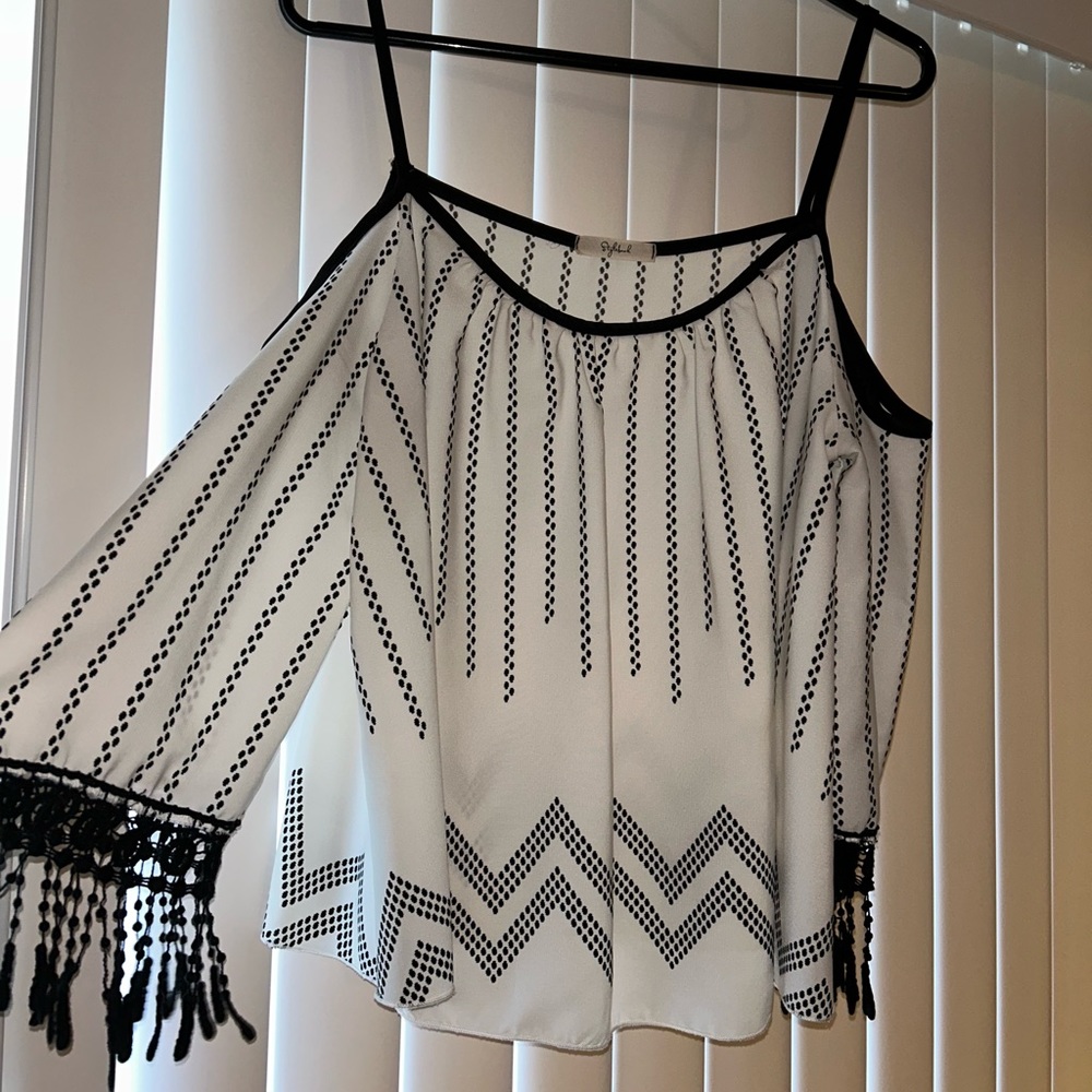 black and white shirt